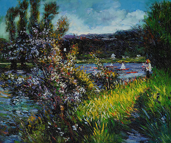 The Seine at Chatou - Pierre Auguste Renoir Painting
